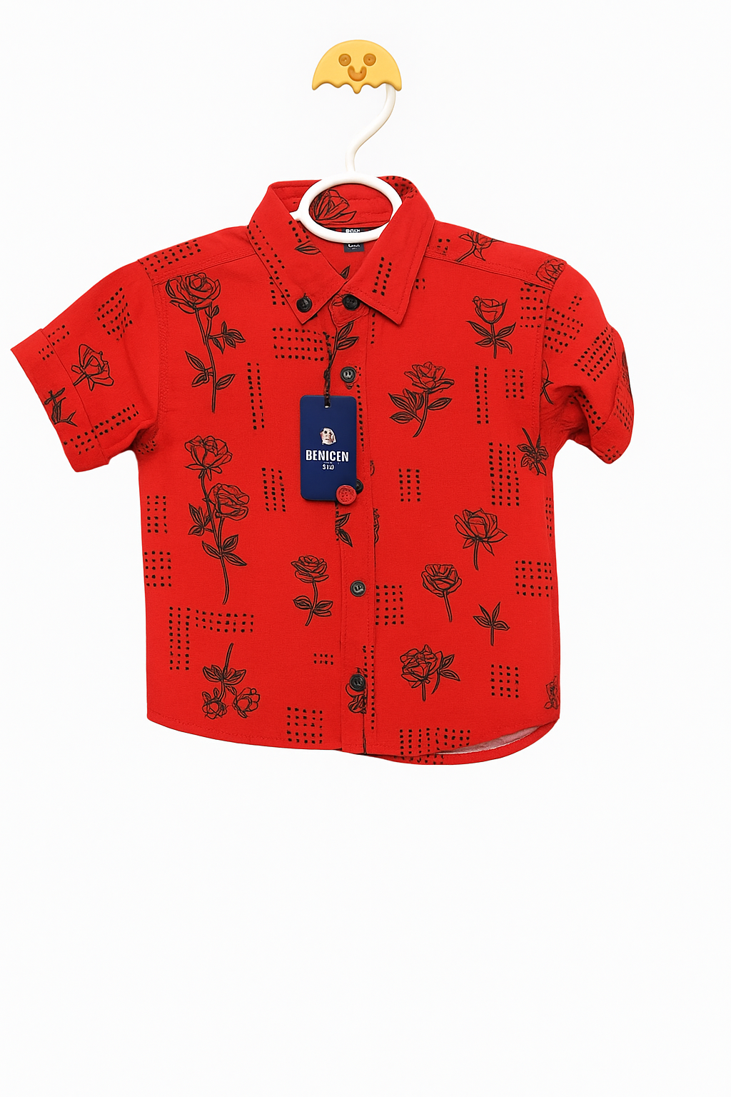 Benicen Red Floral Printed Shirt for Kids – Stylish & Comfortable